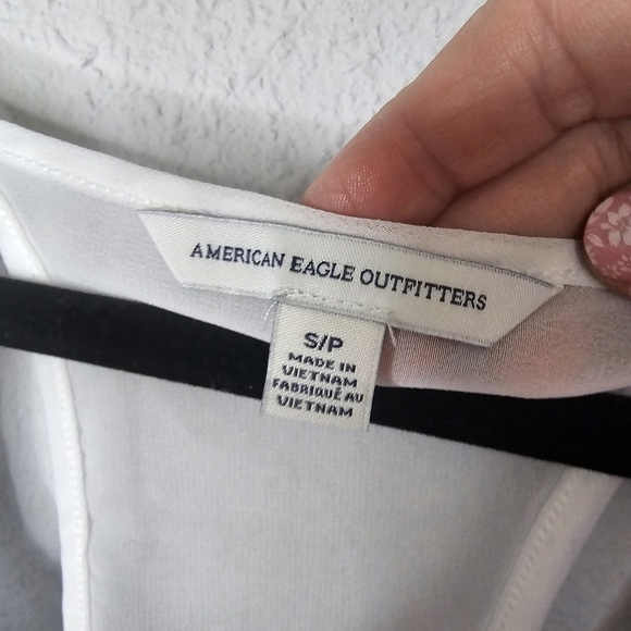 American Eagle Outfitters Nautical Striped‎ Short Sleeve Blouse Womens S Small - Picture 5 of 9